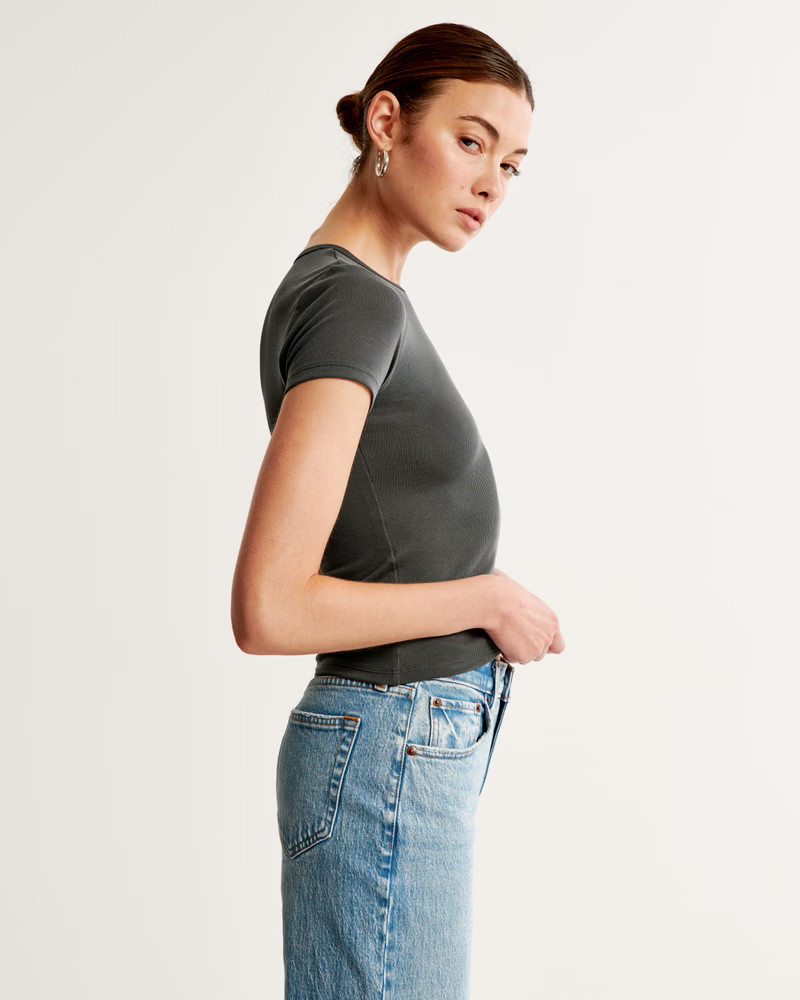 Women's Sandwash Rib Tuckable Baby Tee | Women's Tops | Abercrombie.com | Abercrombie & Fitch (US)