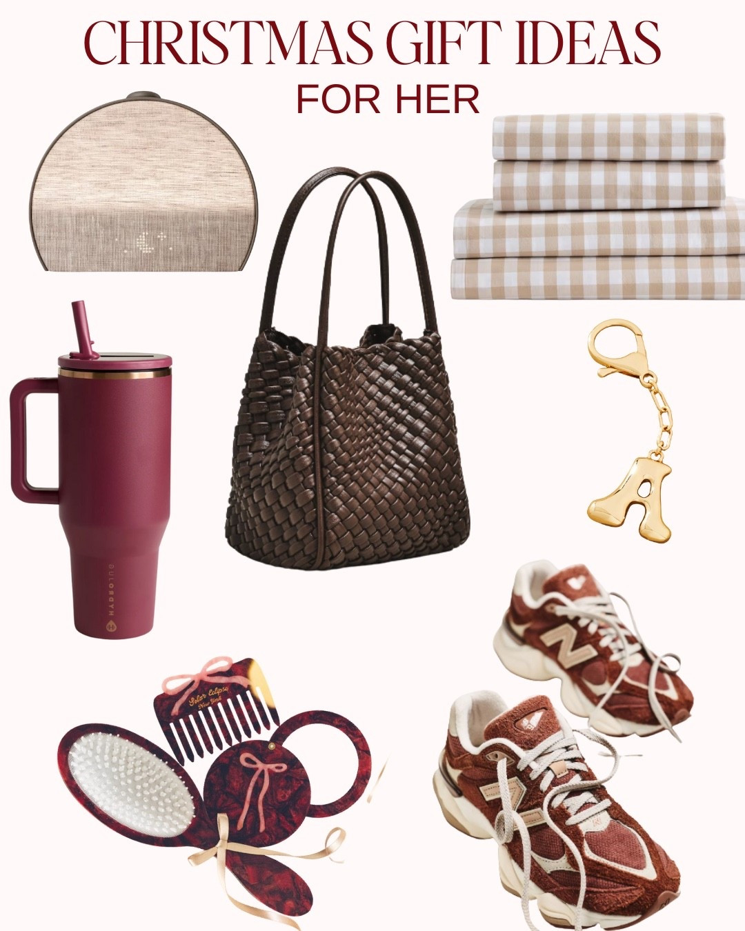 Gifts for her🤎🎁

#hatch #alarmclock #selfcare #sheets #quince #gingham #ginghamsheets #hairbrush #sneakers #newbalance #athropologie #hydrojug #tumbler #bagcharm #christmas #giftideas #giftsforher #purse #giftguide

#LTKselfcare #LTKCyberWeek #LTKGiftGuide