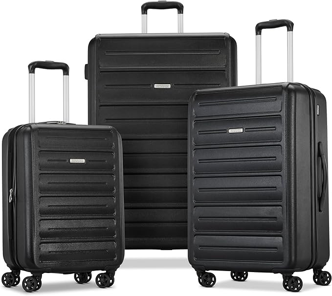 American Tourister Westridge Hardside Luggage with Spinner Wheels, Black, 3PC Set (CO/M/L) | Amazon (US)