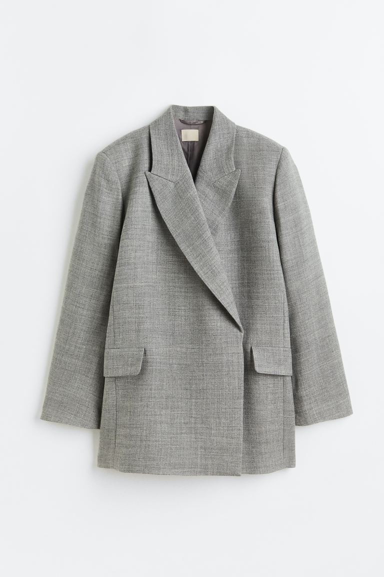 Blazer doppiopetto - Grigio mélange - DONNA | H&M IT | H&M (FR, IT, ES, PT, BE)