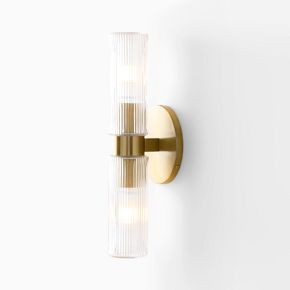 Fluted Double Short Indoor/Outdoor Sconce (16") | West Elm (US)