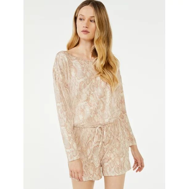 Scoop Women's Asymmetrical Lounge Romper | Walmart (US)