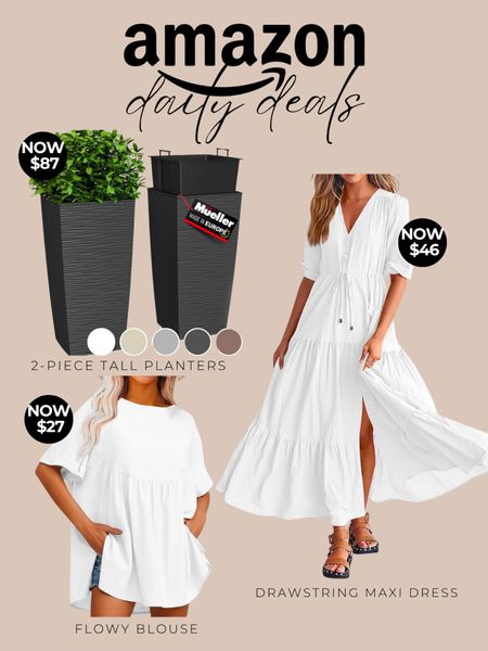 Today’s daily AMAZON deals! 
These all come in more colors options.

Amazon finds. Amazon deals. White dress. Summer top. Look for less. Planters. 

#LTKStyleTip #LTKSaleAlert #LTKFindsUnder50