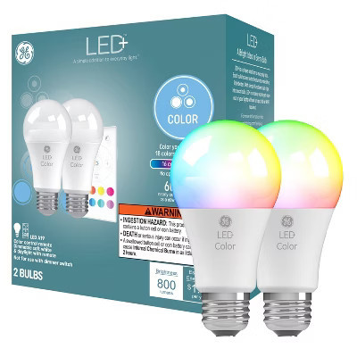 GE 2pk A19 LED Color Changing Light Bulbs | Target