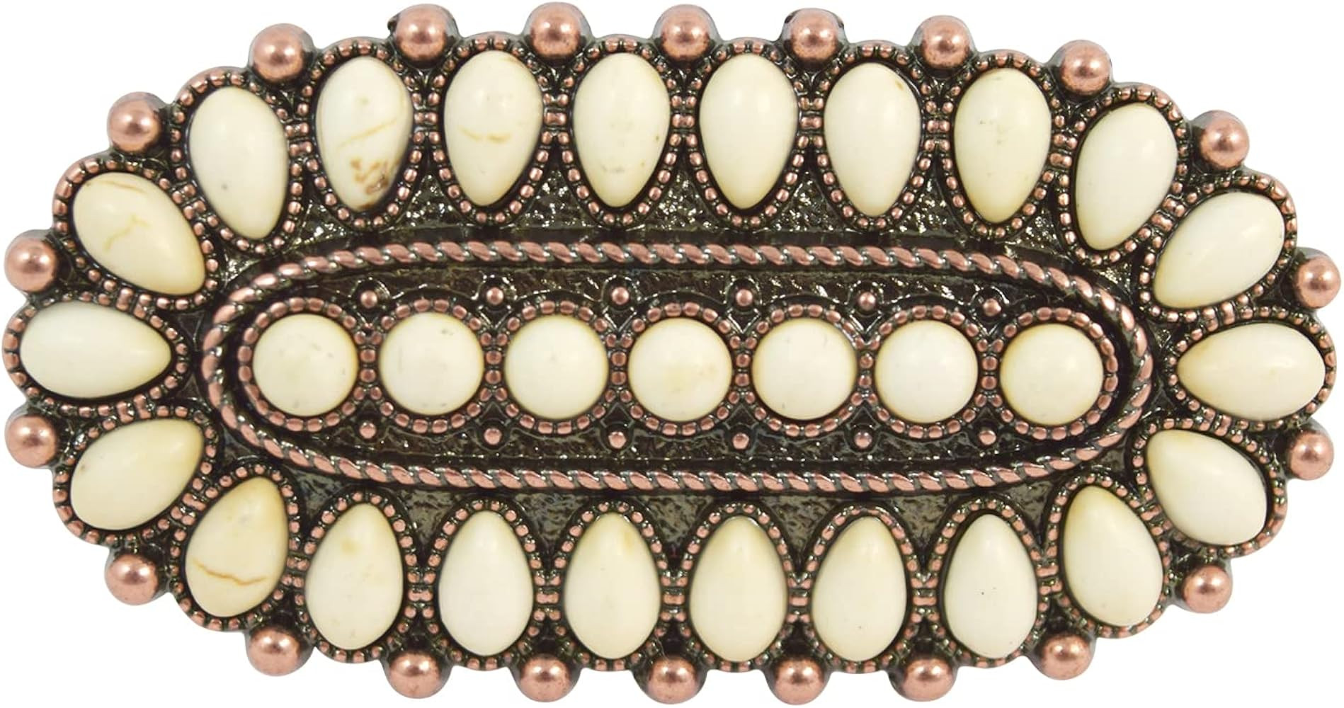 Bohemian Style White Squash Blossom Howlite Oversized Cuff Fashion Ring | Amazon (US)
