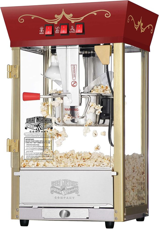 Great Northern Popcorn Red Matinee Movie Theater Style 8 oz. Ounce Antique Popcorn Machine | Amazon (US)