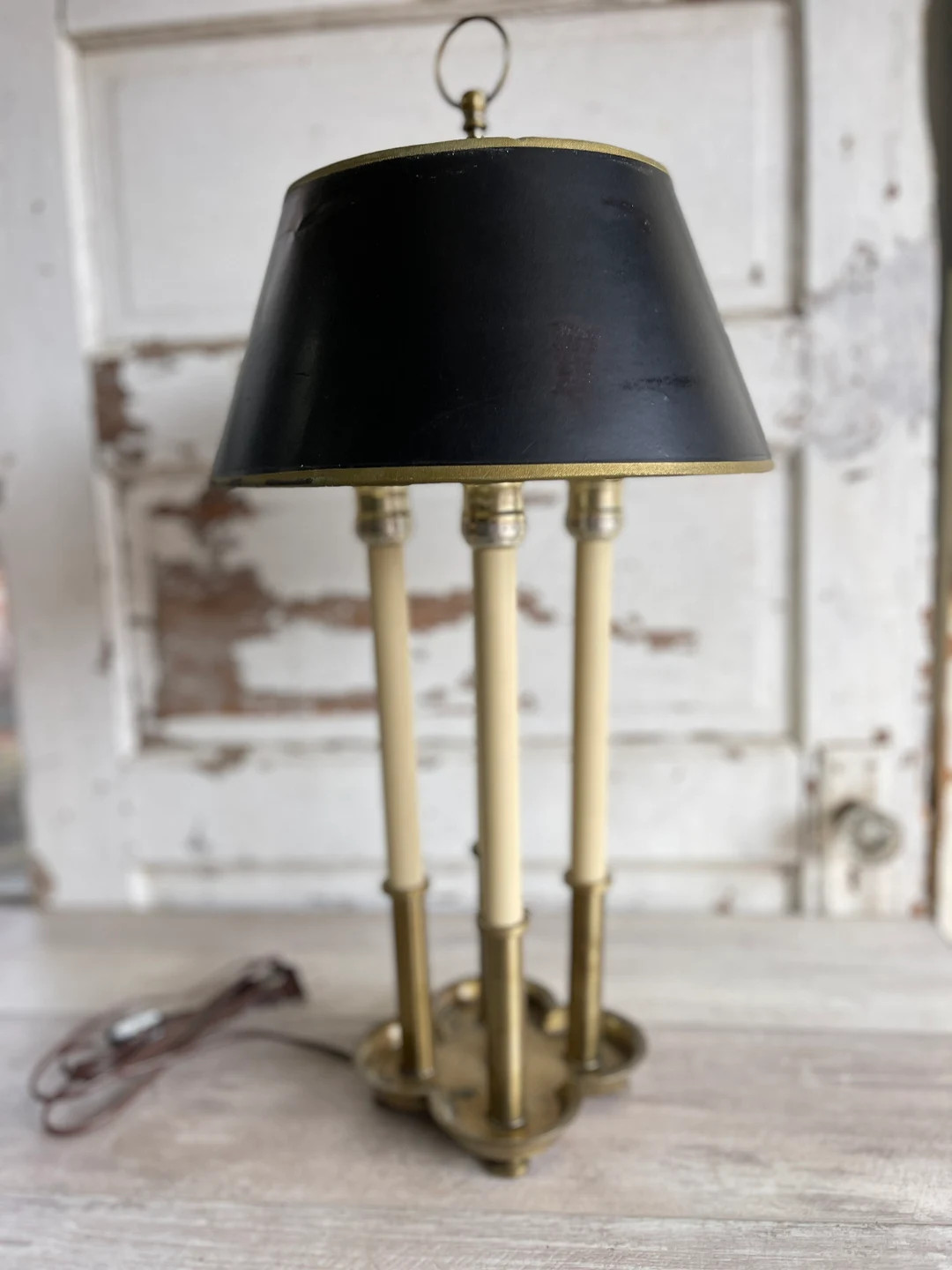 Vintage Brass Bouillotte Lamp 4 Candle Black Shade Tole Lamp - Etsy | Etsy (US)