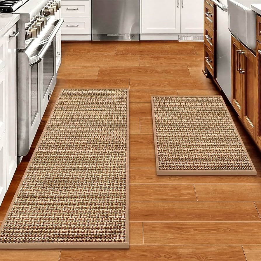eqivei Kitchen Rugs and Mats Non Skid Washable Set of 2 PCS, Absorbent Runner Rugs for Kitchen, F... | Amazon (US)