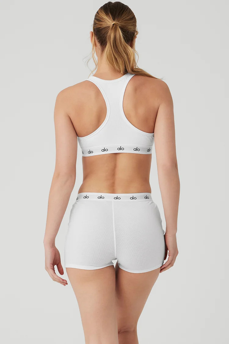 Icon Ribbed Henley Bra | Alo Yoga