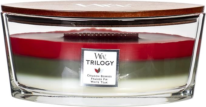 Amazon.com: WoodWick Trilogy Winter Garland - Crimson Berries, Frasier Fir, White Teak Scented Cr... | Amazon (US)