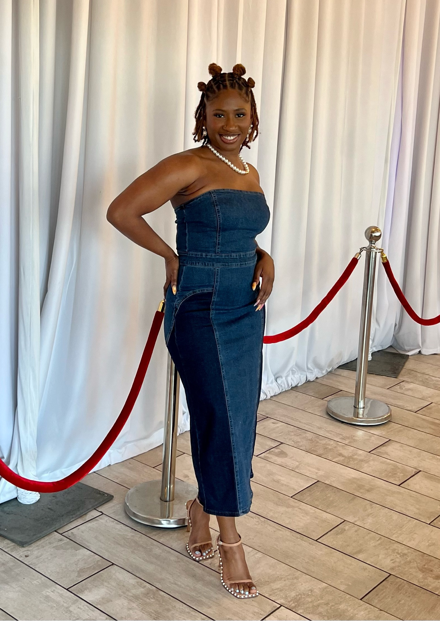 Denim and pearls fit inspo F21 sz M

#LTKSeasonal #LTKstyletip #LTKfindsunder100