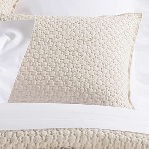 Pine Cone Hill Lodi Alabaster Solid Cotton Matelasse Sham, Euro | Amazon (US)