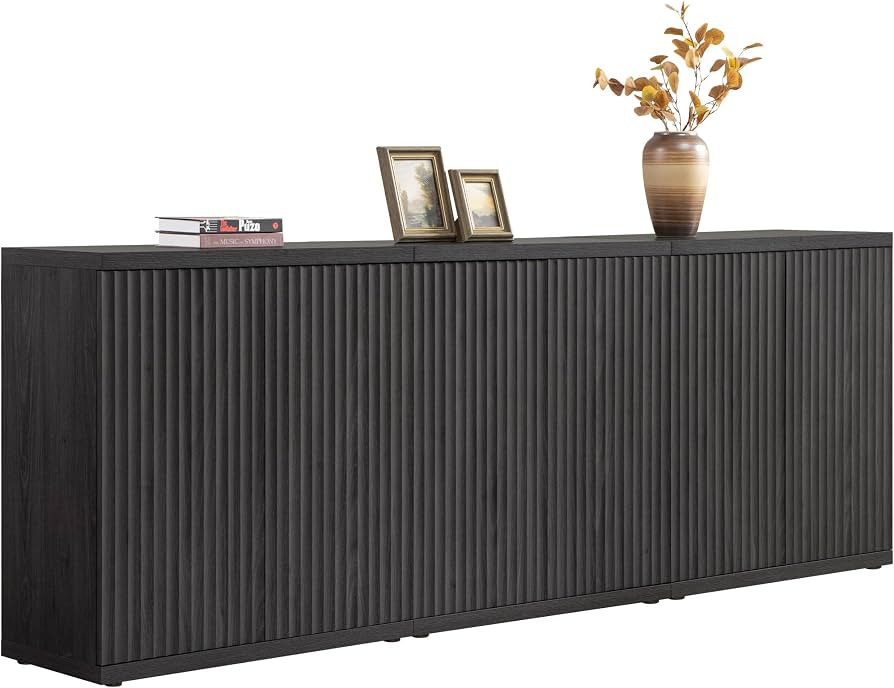 SICOTAS Buffet Cabinet with Storage Accent Sideboard Modern Credenza with Doors & Shelves Fluted ... | Amazon (US)