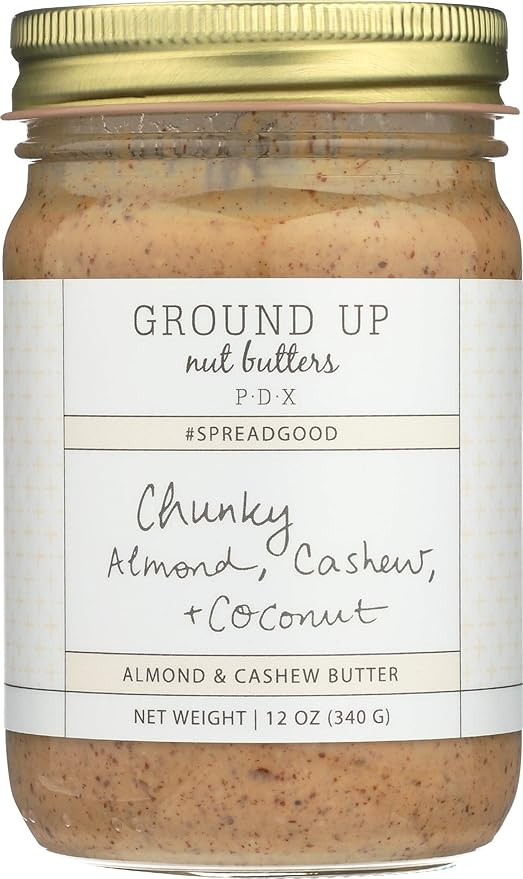 Ground Up Gluten Free, Peanut Free, Dairy Free, Handmade Almond and Cashew Chunky Nut Butter. Wit... | Amazon (US)