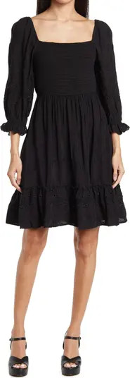 Lovestitch Eyelet Embroidered 3/4 Sleeve Dress | Nordstromrack | Nordstrom Rack