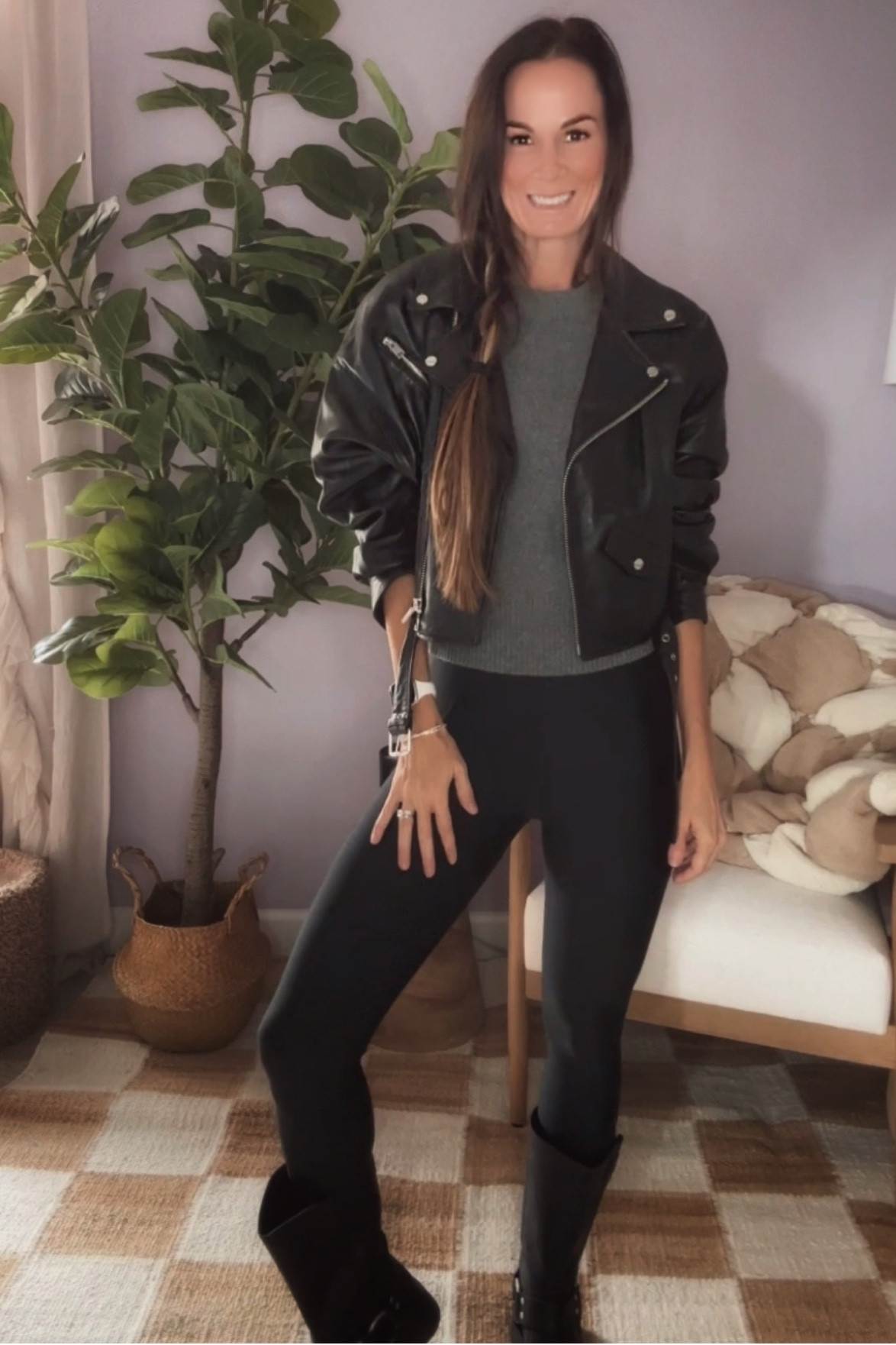 Obsessed with this onesie from the Abercrombie + Kathleen Post YPB collection, it fits like a glove!  Shop now and save 15% !!  Styled here with my FAVORITE jacket for a day or nighttime look outside of the gym 🫶🏼⚡️🖤

Jacket: @lamarque size S
Sweater: @zara size S
Onesie: @abercrombie size S
Boots: @vagabond 

#gymtostreet #fitness #workout #yoga #yogi #healthylifestyle #fashion #blogger #fallstyle #fitnessmotivation #fit #getfit #gymmotivation #gymlife #gymrat #gymstyle #yogalife #yogastyle #influencer #fitnessinfluencer #ypb #aberceombie #abercrombiexkathleenpost #onesie #freepeople #crop



#LTKstyletip #LTKSeasonal #LTKshoecrush