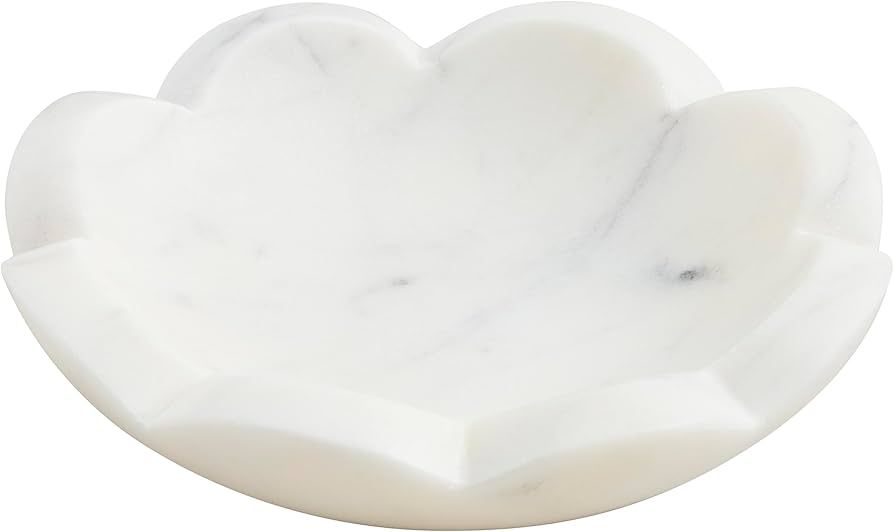 Mud Pie Scallop Marble Dish, 4.5" x 4.5", WHITE | Amazon (US)