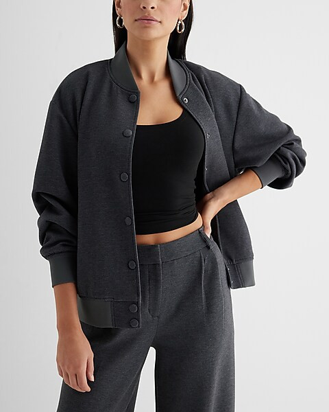 Luxe Lounge Oversized Bomber Jacket | Express
