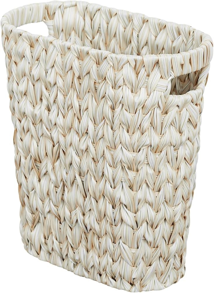 Coeusy Wicker Trash Can,Bathroom Trash Can,Waterproof Wicker Waste Basket for Bathroom,Narrow Sma... | Amazon (US)