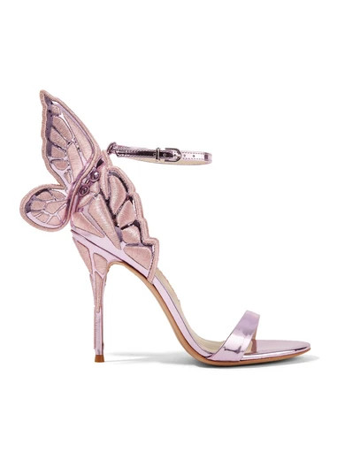 Sophia Webster - Chiara Embroidered Metallic Leather Sandals - Lavender | NET-A-PORTER (US)