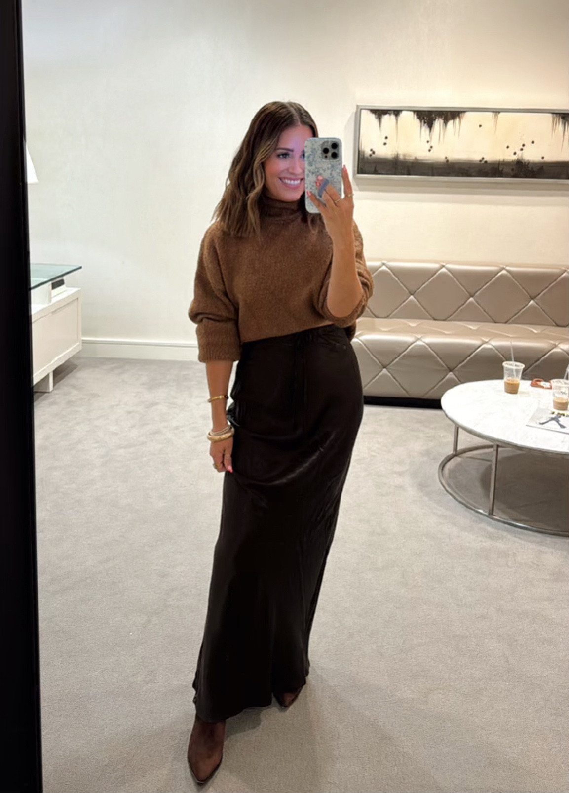 Wearing small in top & size xs in skirt- love this brown monochromatic look! I also paired it with the same sweater in ‘cream’ which is super cute as well! 

#LTKStyleTip #LTKSaleAlert #LTKxNSale
