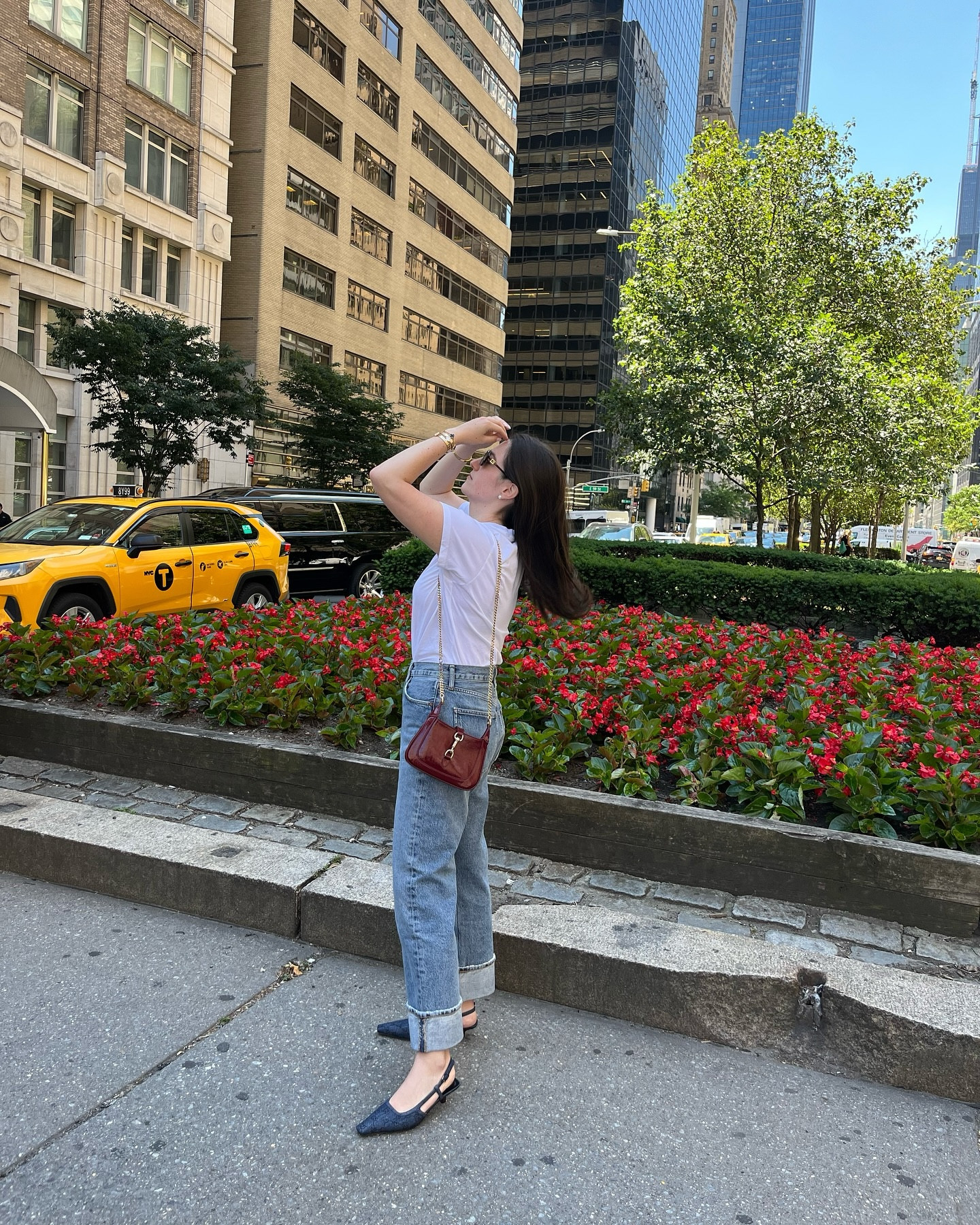 red, white, and GUCCI.