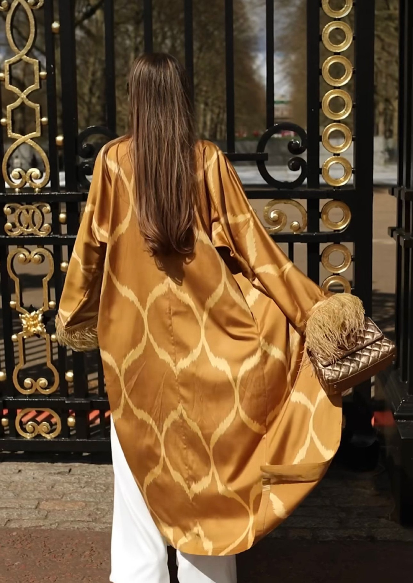 Orange kimono, patterned robe, silk feather trim kimono, Karen Millen, free people 

#LTKeurope #LTKSeasonal #LTKstyletip