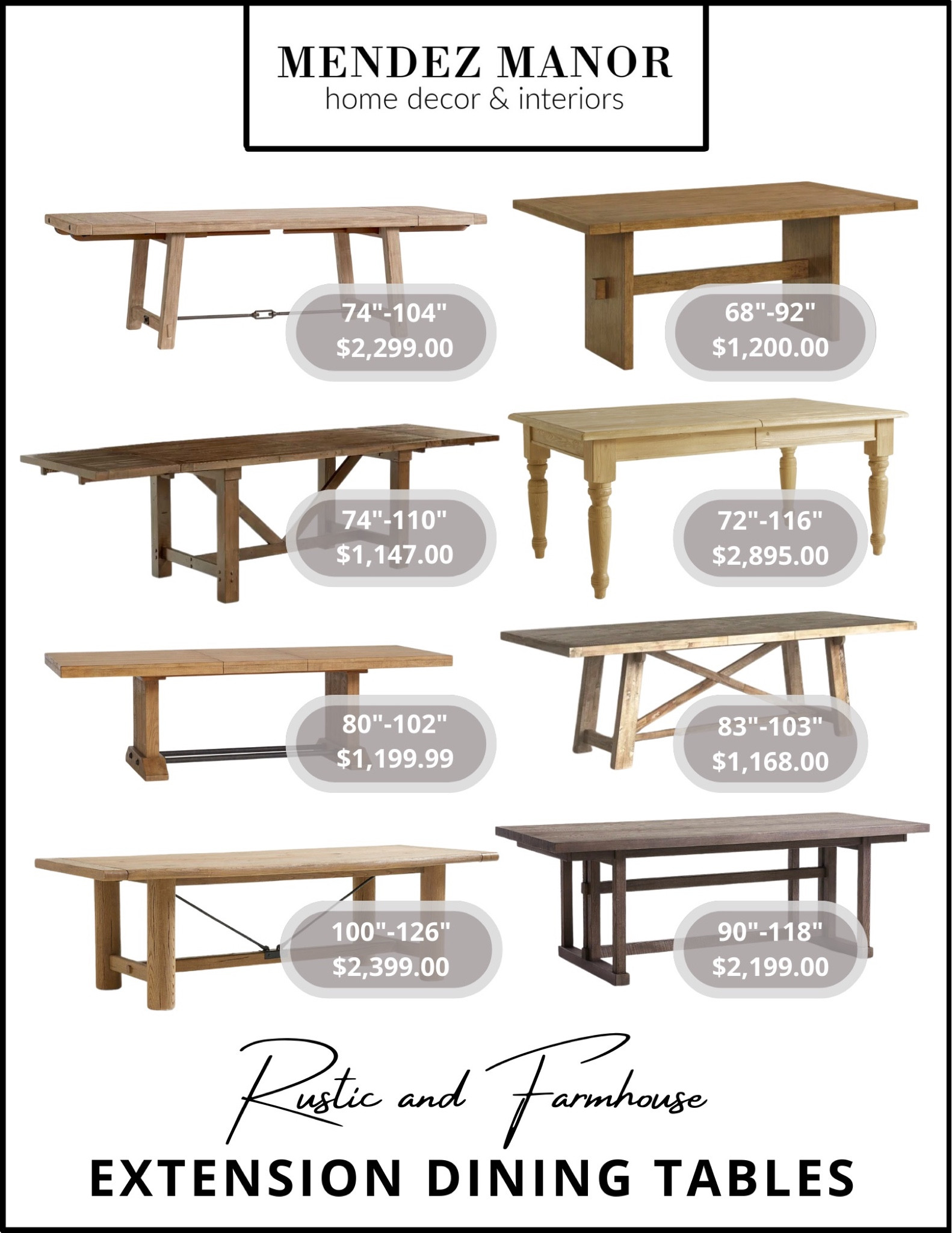Continuing with our extension dining table roundup, we’ve pulled together these options that are perfect for a more rustic or farmhouse decor style!

#extensiontable #extensiondiningtable #diningtable #diningroom #extendabletable #diningroomdecor

#LTKhome #LTKstyletip