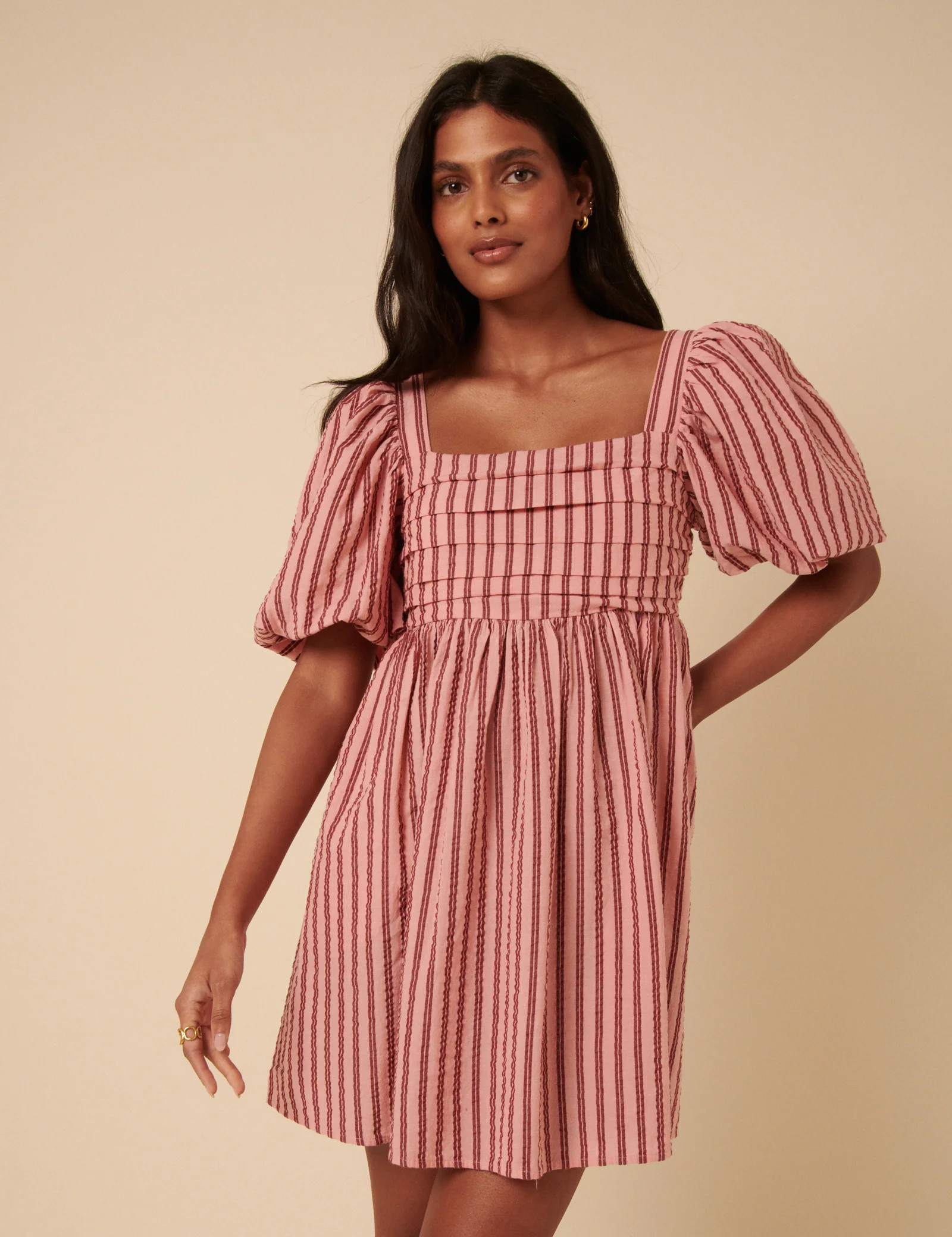 Pink And Red Striped Nova Mini Dress | Nobody's Child