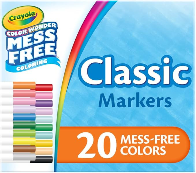 Crayola Color Wonder Marker Refill Set (20ct), Mess Free Broad Line Markers for Toddlers, Mess Fr... | Amazon (US)