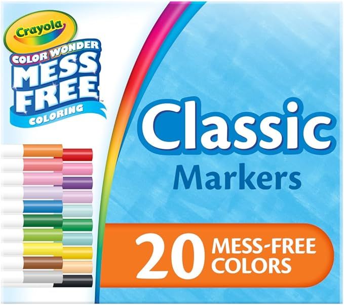 Crayola Color Wonder Marker Set, 20 Mess Free Broad Line Markers for Kids & Toddlers 3+ | Amazon (US)