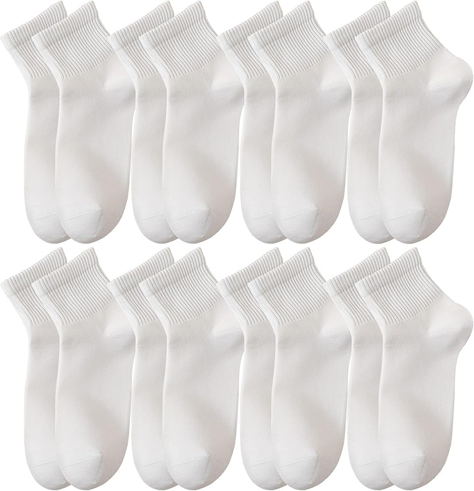 Womens Crew Ankle Socks 8 Pairs Thin Cotton Athletic Casual Socks for Women Gym Running Sports | Amazon (US)