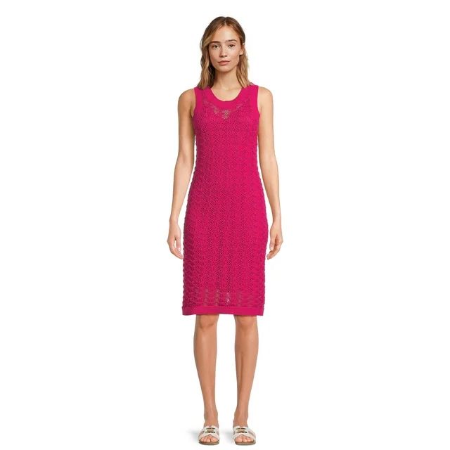 Time and Tru Women's Textured Stitch Sweater Dress, Sizes XS-XXXL - Walmart.com | Walmart (US)