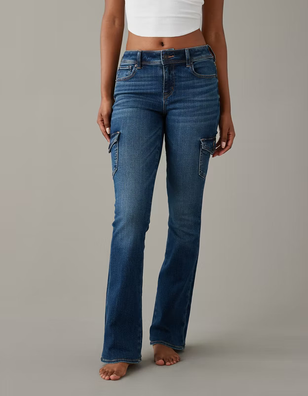 AE Stretch Low-Rise Kick Bootcut Jean | American Eagle Outfitters (US & CA)