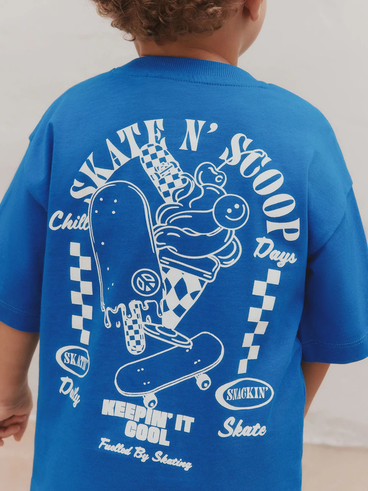 Cobalt Blue Short Sleeve T-Shirt and Cycling Shorts Set (3mths-7yrs) | Next US