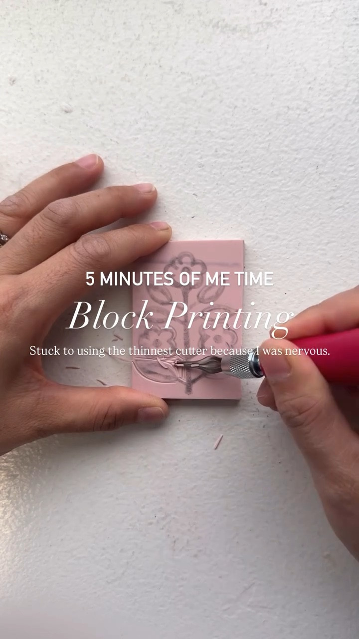 CREATIVITY IN TRYING NEW THINGS: First time trying my hand at carving my own stamp and Alhamdullilah it wasn’t as scary as i thought. Now will it work? 🤨