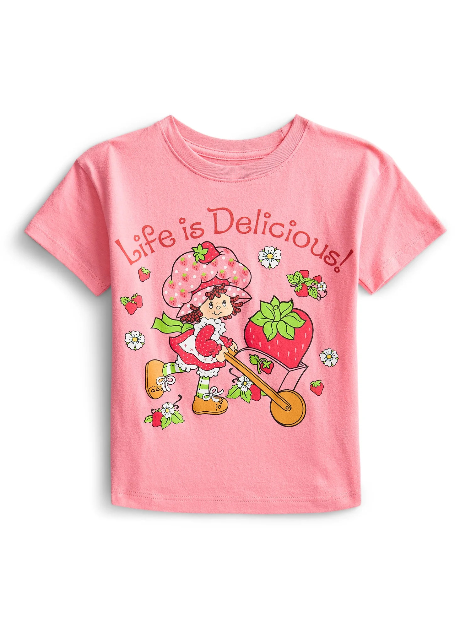 Strawberry Shortcake Toddler Graphic Crewneck Tee with Short Sleeves, Sizes 12M-5T | Walmart (US)