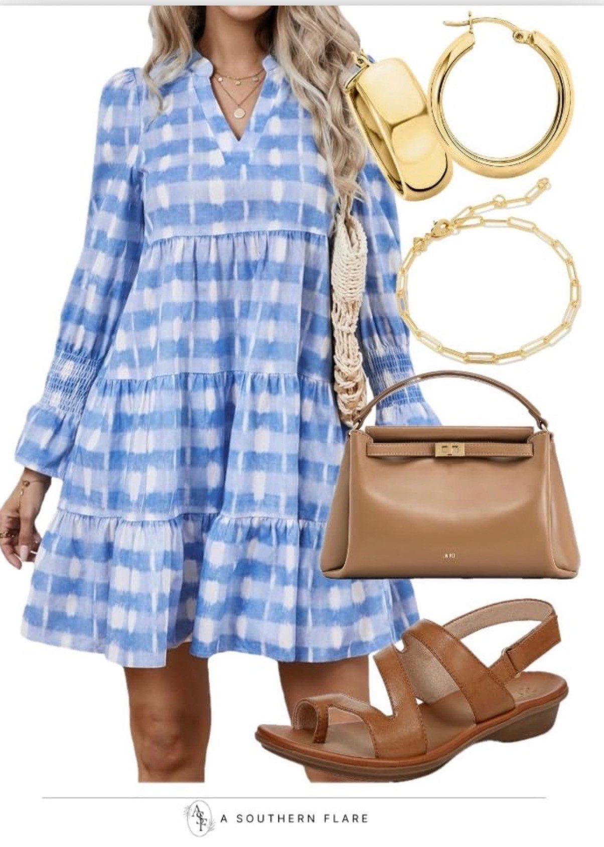 Stay chic in this fresh blue dress paired with chic accessories and comfy sandals. Perfect for a sunny day! #SummerStyle #FashionTrends

#LTKWorkwear