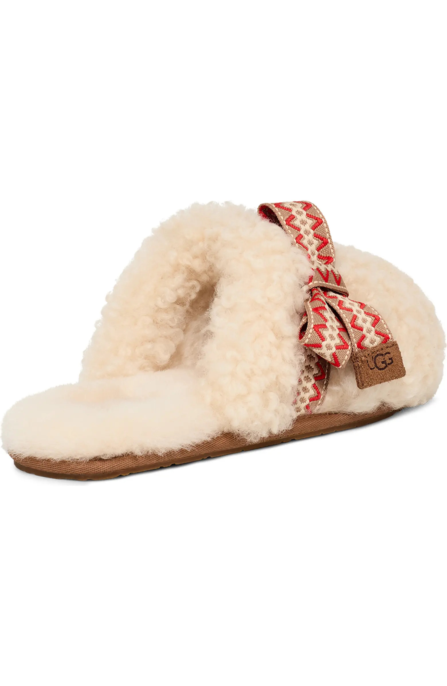 Maxi Curly Genuine Shearling Scuff Slipper (Women) | Nordstrom