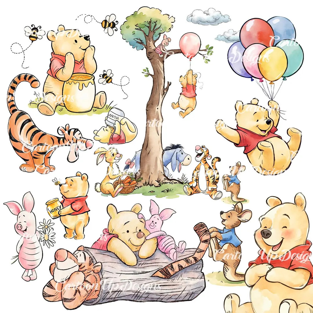 5000 Px 40 Png. Vintage Clip Art Winne the Pooh. High-res PNG Images (digital Download). - Etsy | Etsy (US)
