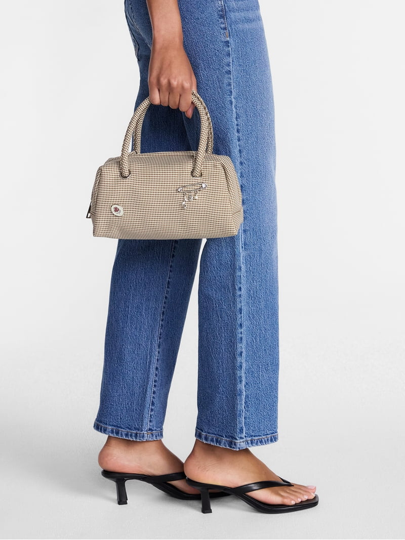 No Boundaries Women's East West Bowler Handbag, Brown | Walmart (US)