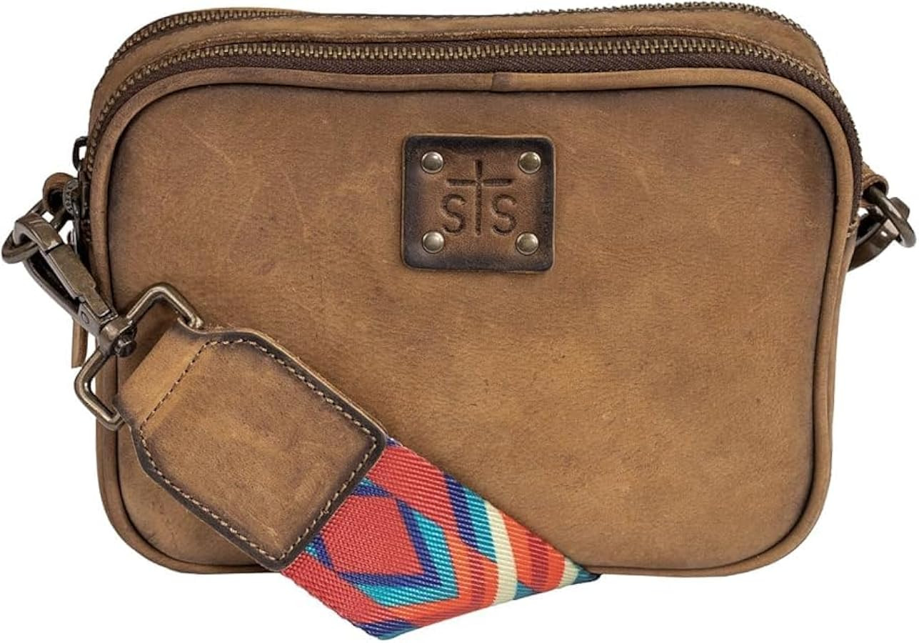 STS Ranchwear Womens Baroness Basic Bliss Lucy Veg-Tan Leather Crossbody Bag OS | Amazon (US)