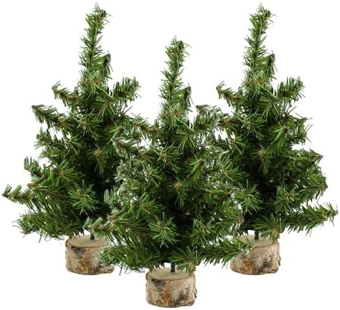 AuldHome Design Mini Christmas Trees (3-Pack, 10-Inch); Canadian Pine Greenery Tabletop Holiday D... | Amazon (US)