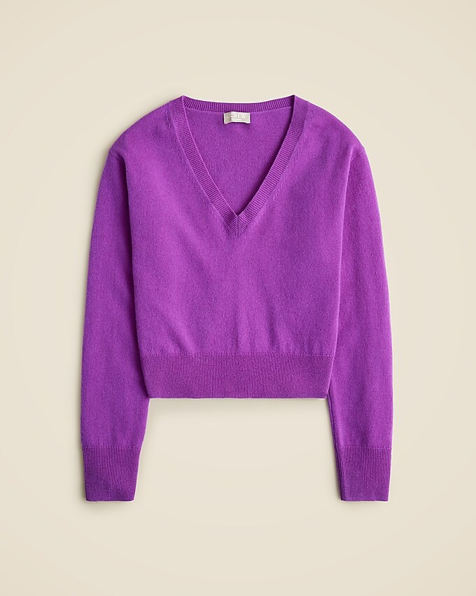 Cashmere shrunken V-neck sweater | J. Crew US