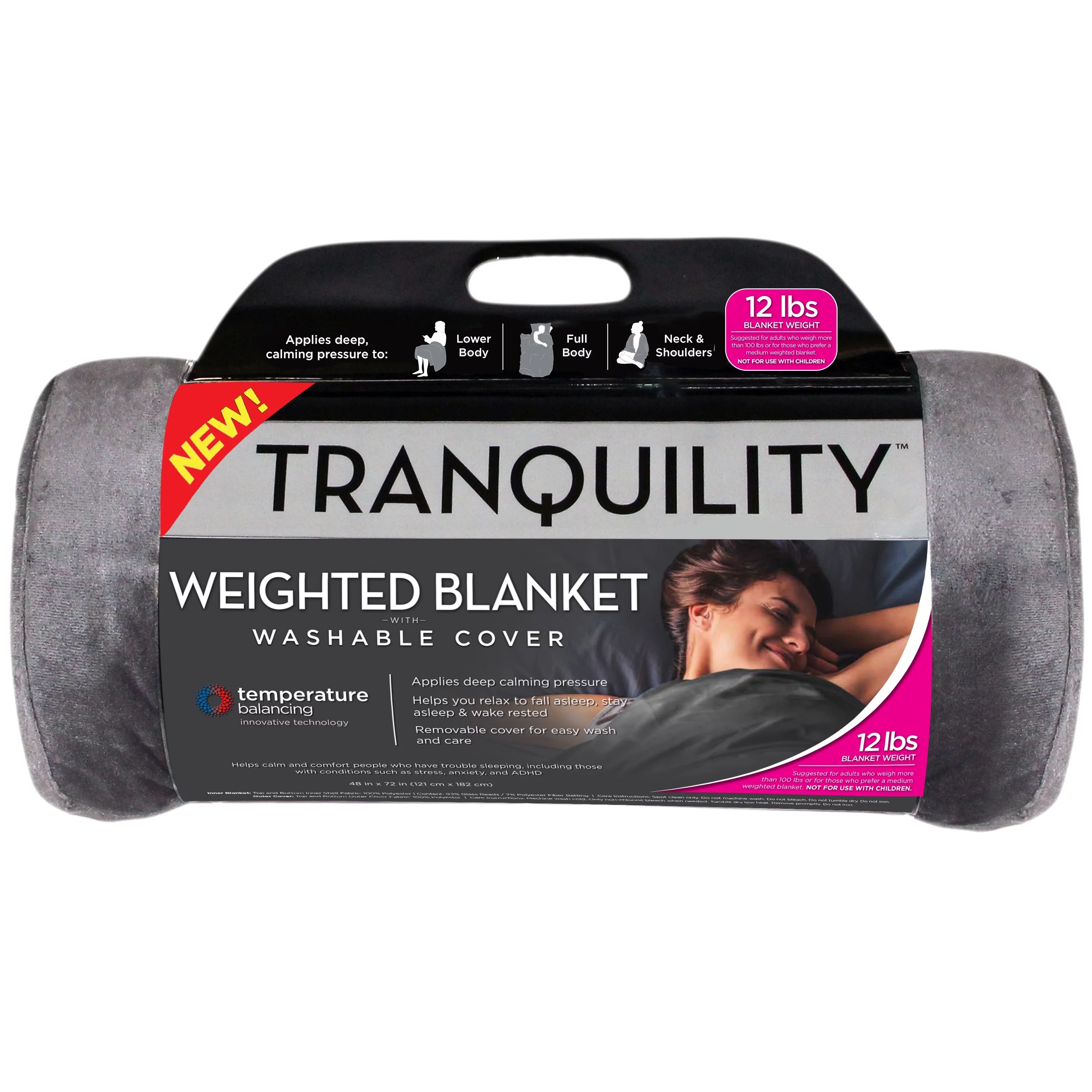 Tranquility Temperature Balancing Weighted Blanket with Washable Cover, 12 lbs | Walmart (US)