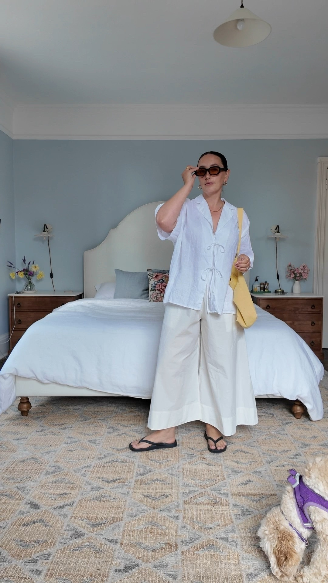 Wide leg culottes with white linen tie blouse. Mine is a previous season Dissh one, but they’re selling another very similar one this season, so I’ll link that. I’ve had loads of wear from mine!  

Mr trousers are cos, but no longer in stock, have linked similar.

I’m a uk 14 and 5’5

#LTKsummer #LTKuk #LTKmidsize