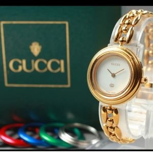 RARE Vintage Gucci 14k Gold Plated Watch Set with Bezels Pristine | Poshmark