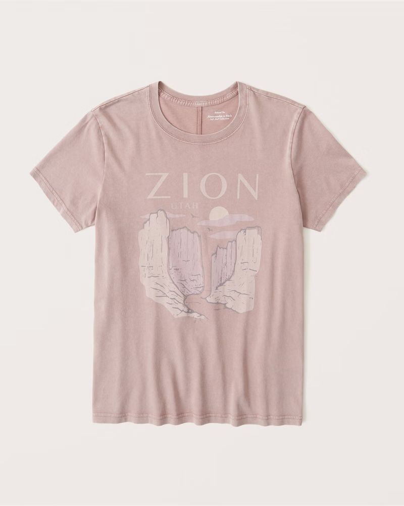 Women's Relaxed Zion Park Graphic Tee | Women's Tops | Abercrombie.com | Abercrombie & Fitch (US)