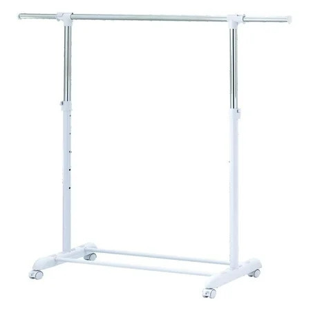 Mainstays Adjustable Metal Rolling Garment Clothes Rack, Chrome & White | Walmart (US)