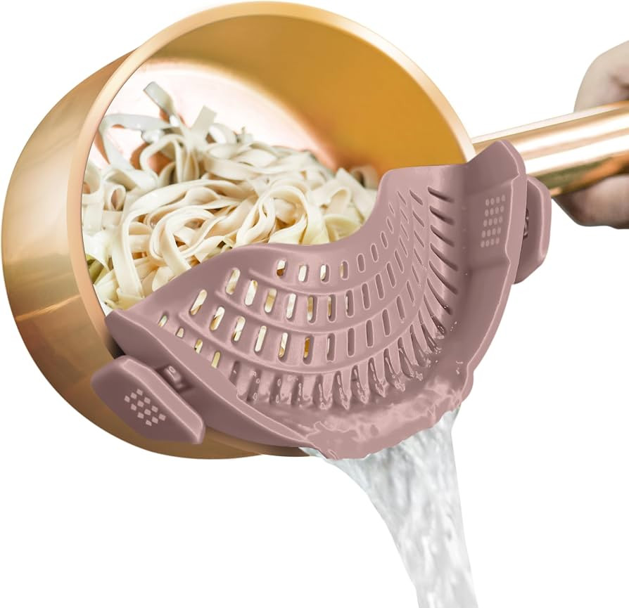 AUOON Clip On Strainer Silicone for All Pots and Pans, Pasta Strainer Clip on Food Strainer for M... | Amazon (US)